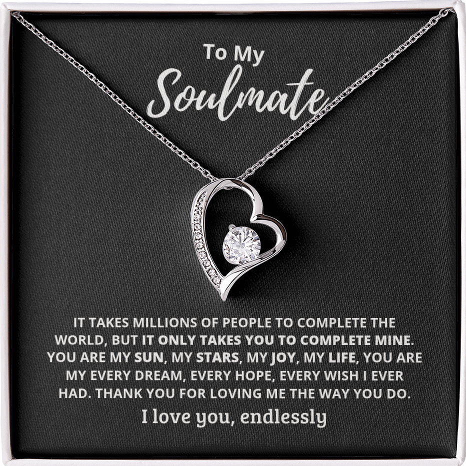 Soulmate Millions Forever Love Necklace Black