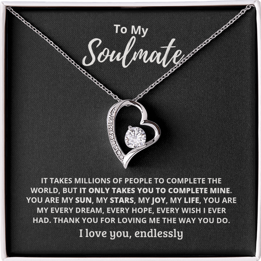 Soulmate Millions Forever Love Necklace Black