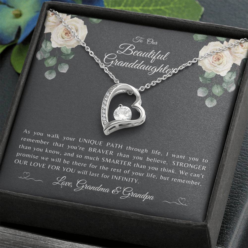 TO OUR BEAUTIFUL GRANDDAUGHTER | Forever Love Heart Necklace