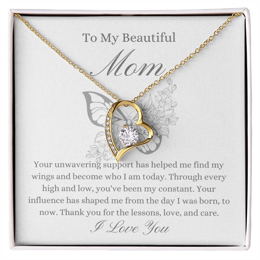 To My Beautiful Mother - Butterfly Forever Love Necklace