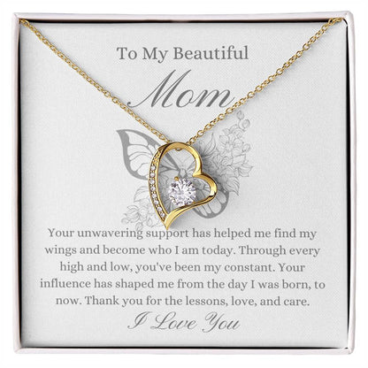 To My Beautiful Mother - Butterfly Forever Love Necklace