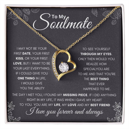 To My Soulmate - First and Last - Forever Love Necklace
