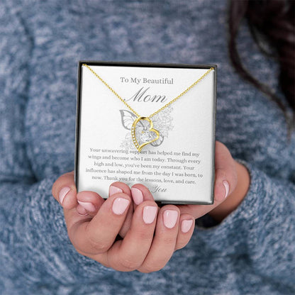 To My Beautiful Mother - Butterfly Forever Love Necklace