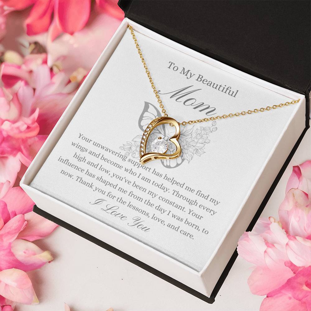 To My Beautiful Mother - Butterfly Forever Love Necklace