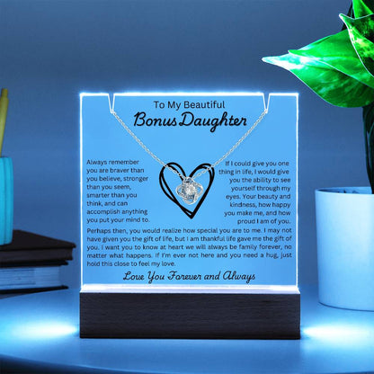 Beautiful Bonus Daughter Love Knot-Night Light
