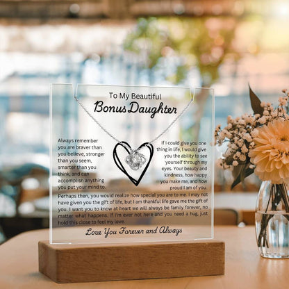 Beautiful Bonus Daughter Love Knot-Night Light