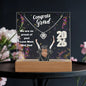Daughter Graduation Acrylic and Love Knot Necklace Congrats Grad