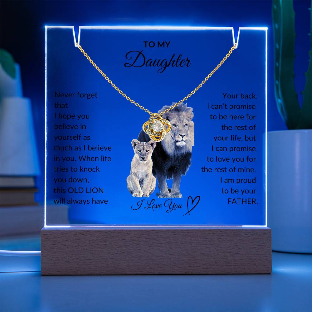 Daughter Lion Acrylic Love Knot Dad- Night Light