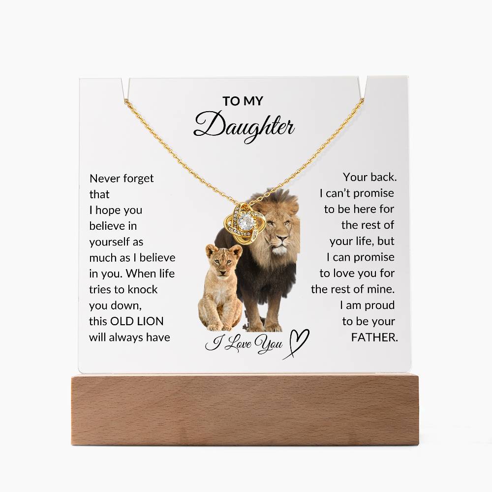 Daughter Lion Acrylic Love Knot Dad- Night Light