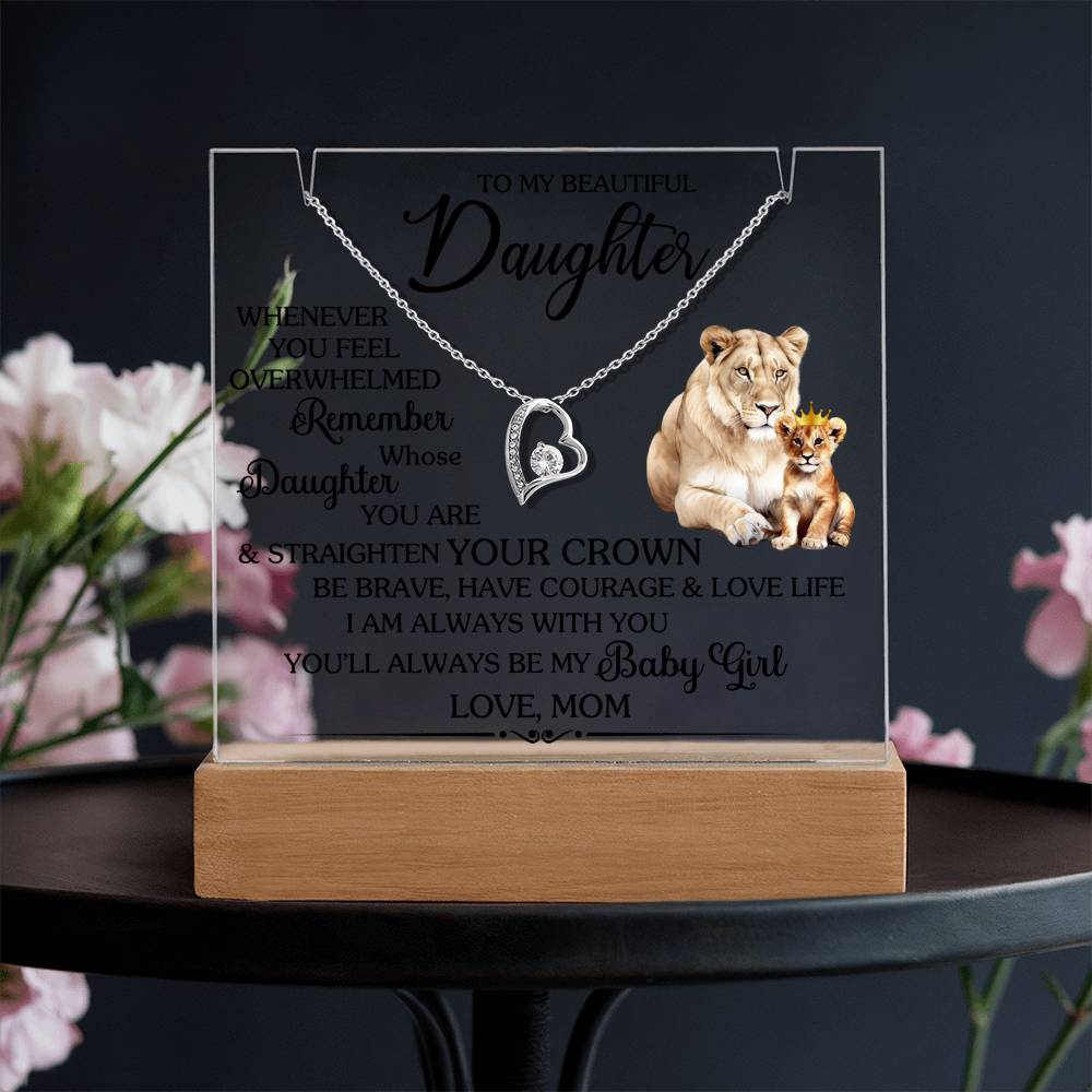 Remember Whose Daughter You Are Acrylic Heart Necklace