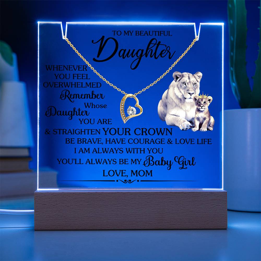 Remember Whose Daughter You Are Acrylic Heart Necklace