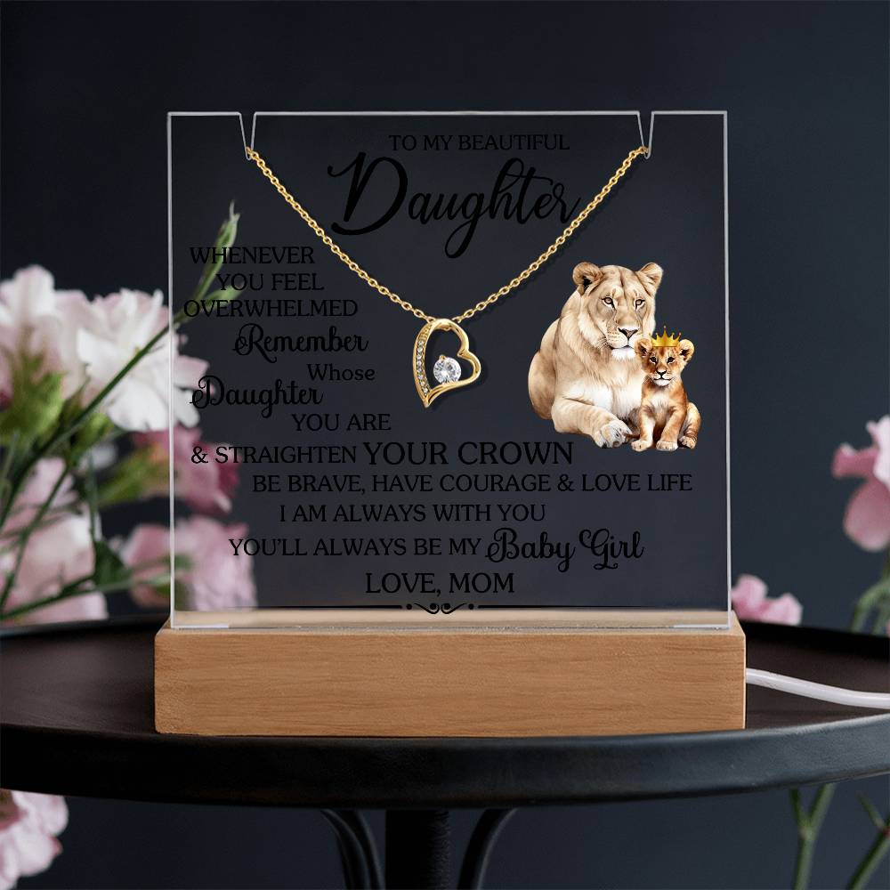 Remember Whose Daughter You Are Acrylic Heart Necklace