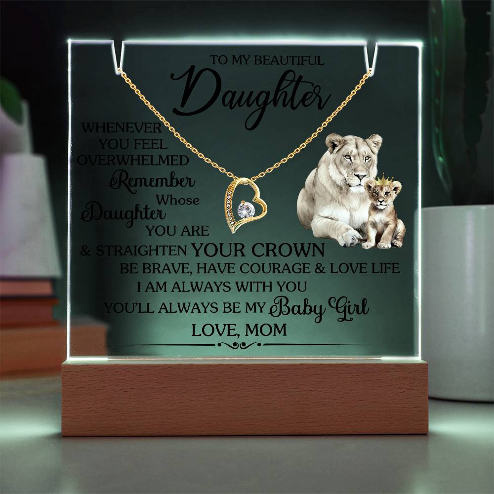 Remember Whose Daughter You Are Acrylic Heart Necklace