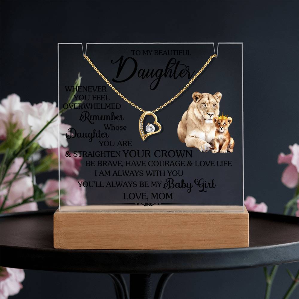 Remember Whose Daughter You Are Acrylic Heart Necklace