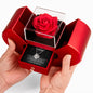 To My Love Preserved Rose Box Gift Set - Hidden Drawer Necklace (Love Knot Pendant)