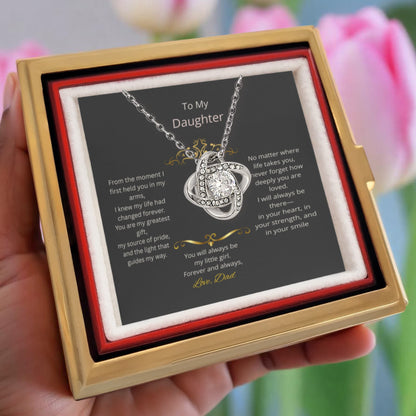 To My Daughter – Forever Love Knot Necklace in Rose Gift Box