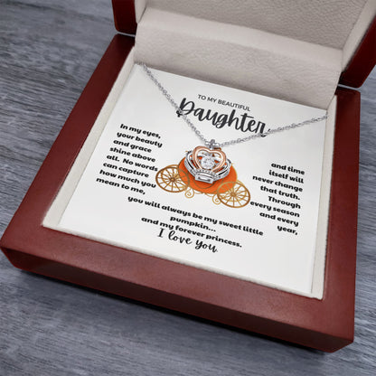 Daughter Pumpkin Princess Crown Necklace