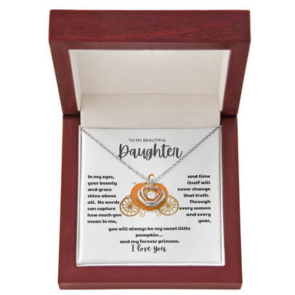 Daughter Pumpkin Princess Crown Necklace