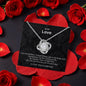 To My Love Necklace & Preserved Rose Gift Box — Hidden Drawer Rose Jewelry Case (LOVE KNOT Pendant)