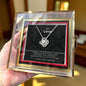 To My Love Necklace & Preserved Rose Gift Box — Hidden Drawer Rose Jewelry Case (LOVE KNOT Pendant)