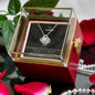 To My Love Necklace & Preserved Rose Gift Box — Hidden Drawer Rose Jewelry Case (LOVE KNOT Pendant)