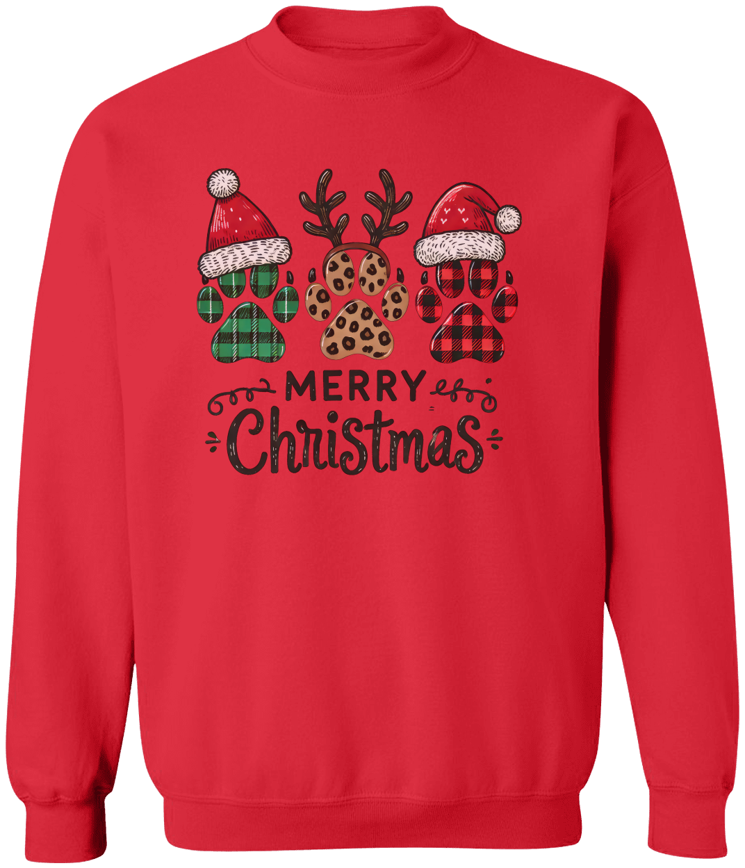 Merry Christmas Paws- Sweatshirt/T-Shirt Adult