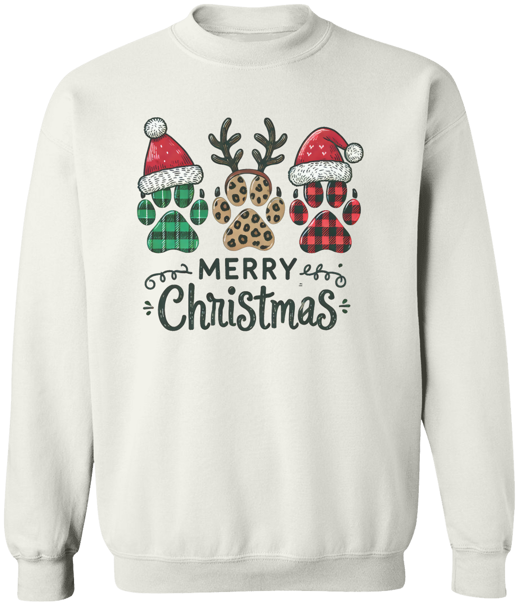 Merry Christmas Paws- Sweatshirt/T-Shirt Adult