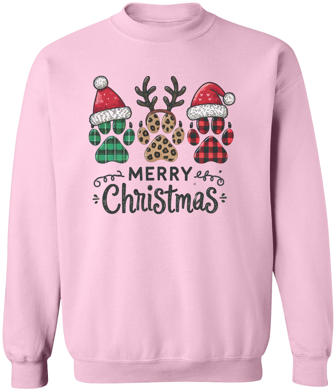 Merry Christmas Paws- Sweatshirt/T-Shirt Adult