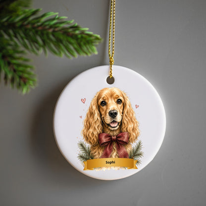 Personalized Winter Wonder Dog Christmas Ceramic Ornament