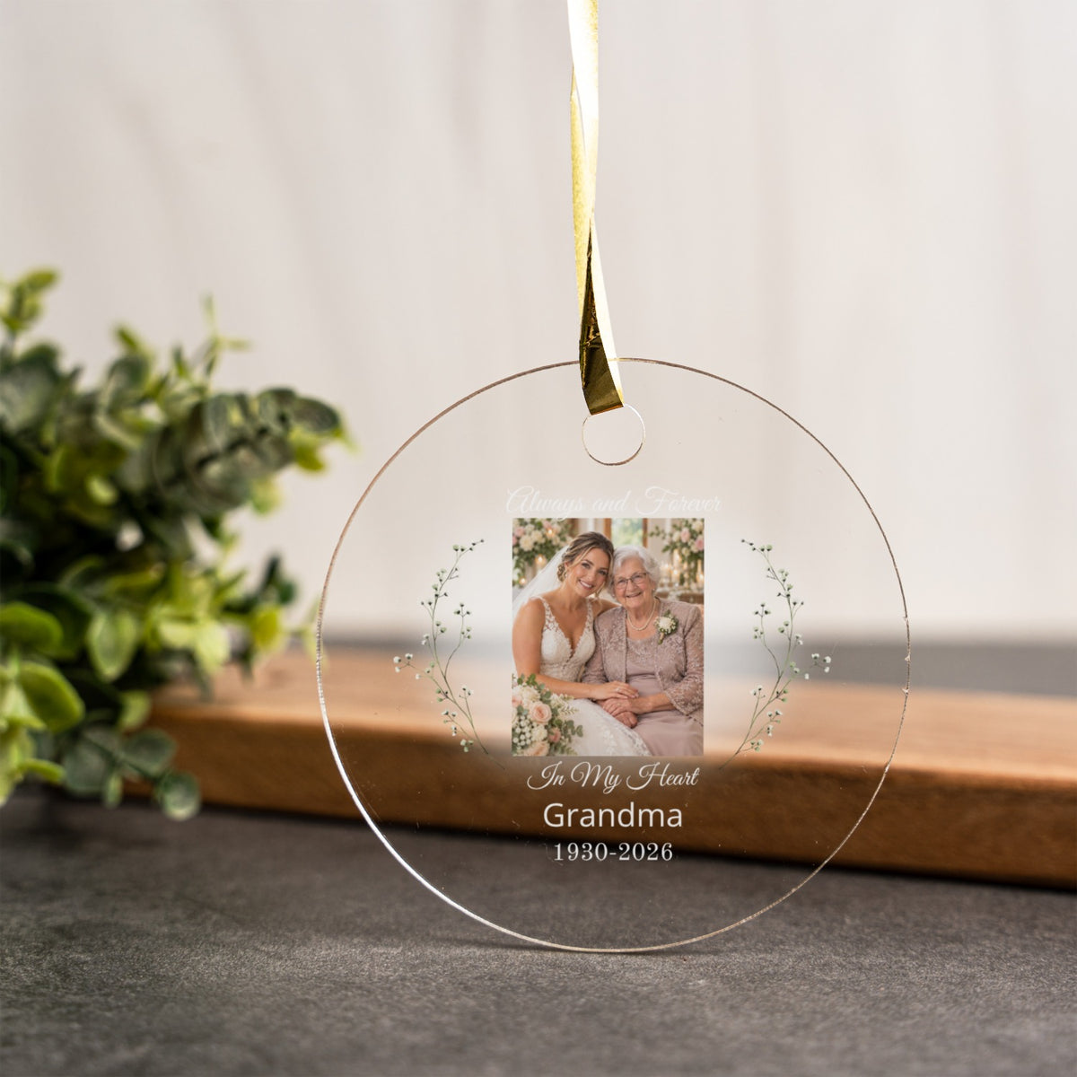 Personalized Memorial Clear Acrylic Ornament