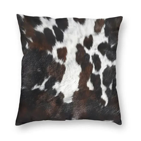 Rustic Faux Cowhide Pillow